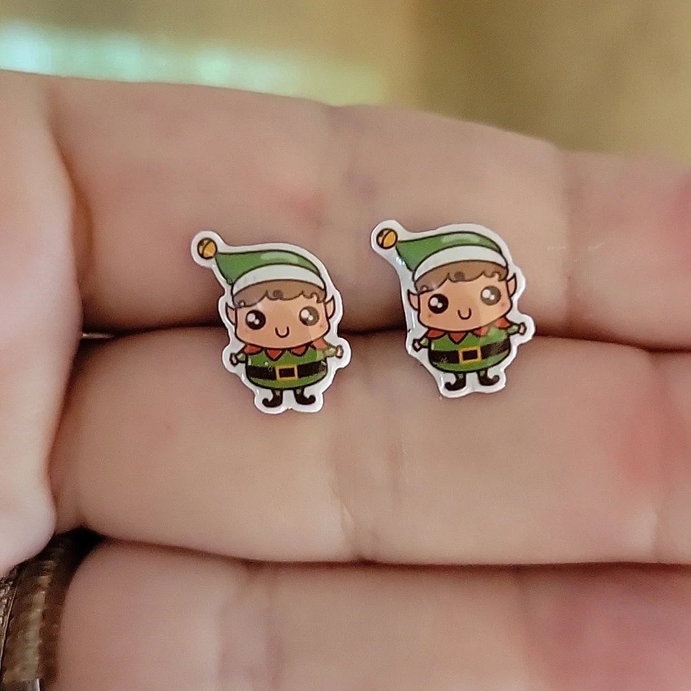 Christmas Elf Stud Earrings, unisex
